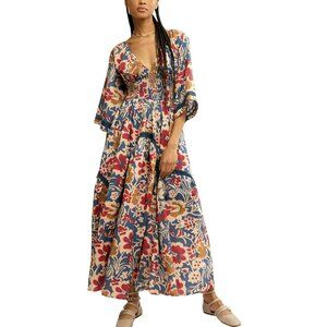 Free People Dixe Floral Boho Maxi Dress Size XS NWT